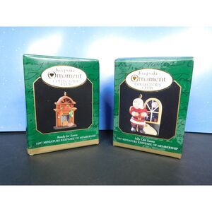 Hallmark Christmas Ornaments Mini Jolly Old Santa Ready for Santa Lot